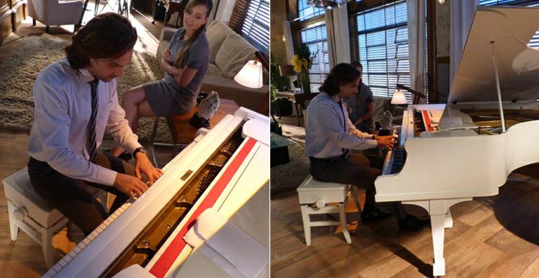 Igor Rickli toca piano nos bastidores de ‘Flor do Caribe’