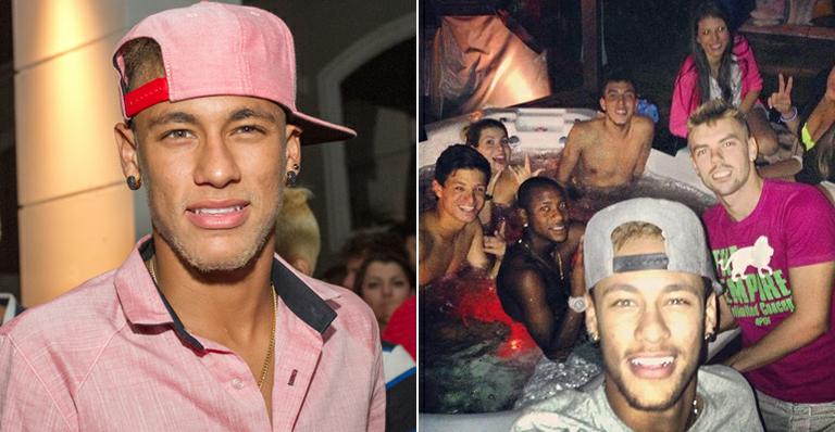 Sem Marquezine, Neymar registra foto com amigos em hidromassagem