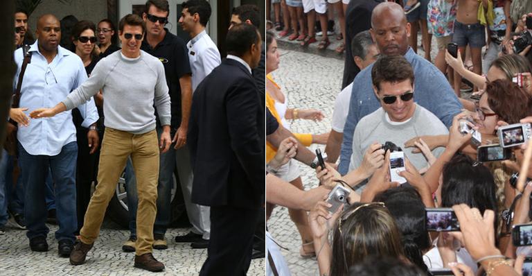 Tom Cruise é assediado em saída de hotel no Rio