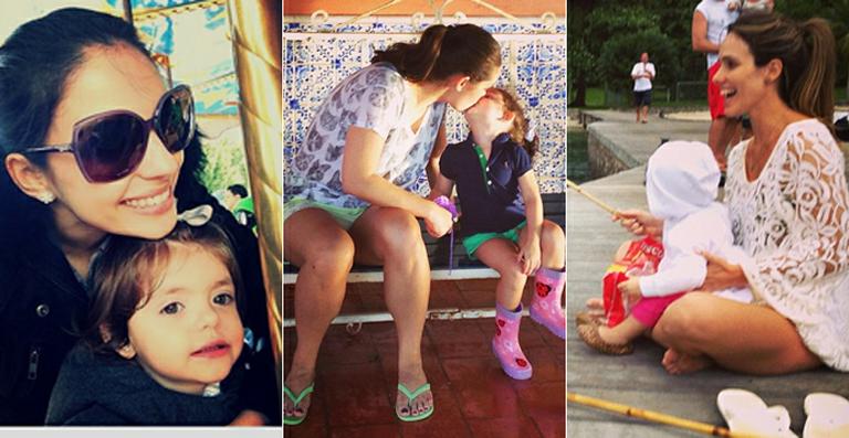 Mamães famosas curtem o feriadão com os filhos