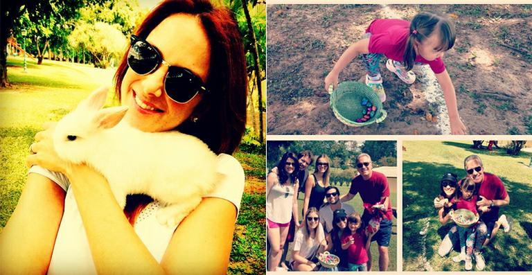 Rafaella Justus brinca de caça aos ovos na Páscoa