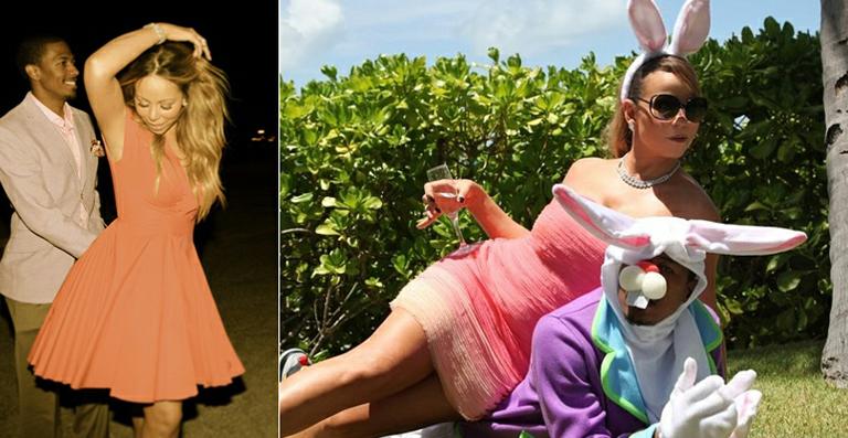 Mariah Carey e Nick Cannon viram coelhinhos da Páscoa