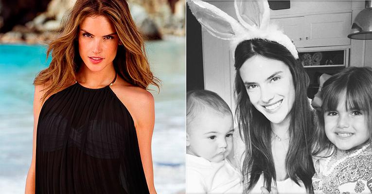 Com orelhas de coelho, Alessandra Ambrosio curte o domingo de Páscoa com os filhos