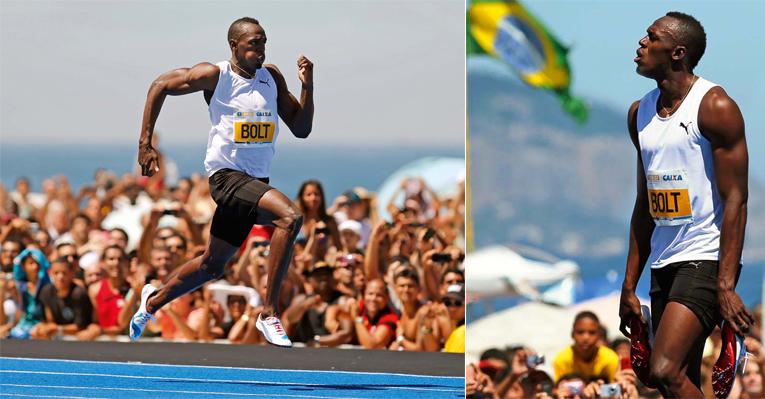 O veloz Usain Bolt sai vitorioso em prova no Rio de Janeiro