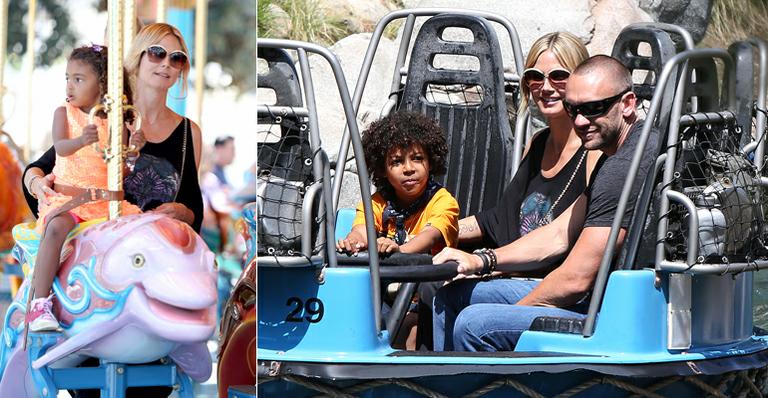 Heidi Klum supera apuros no Havaí e curte herdeiros na Califórnia