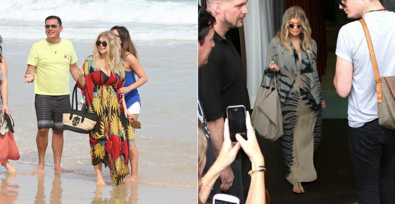 Fergie vai à praia no Rio antes de embarcar para SP
