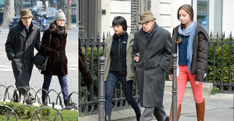 Woody Allen passeia com a família por Paris