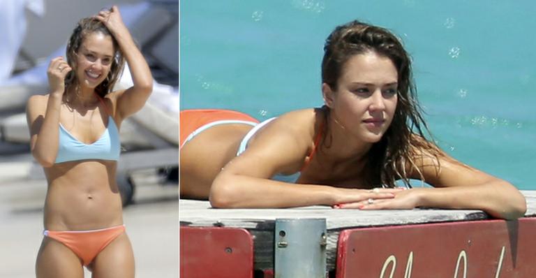 Jessica Alba mostra sua beleza no Caribe