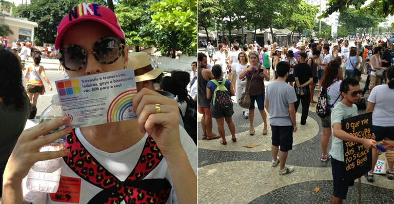 Luana Piovani participa de passeata sobre direitos humanos no Rio