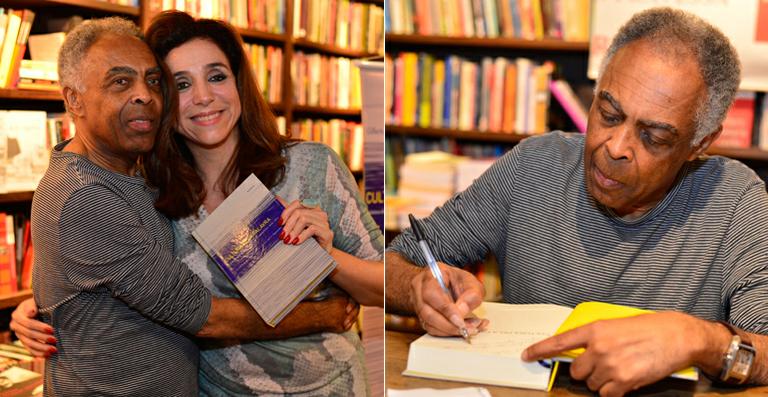 Gilberto Gil distribui autógrafos em lançamento de livro no Rio