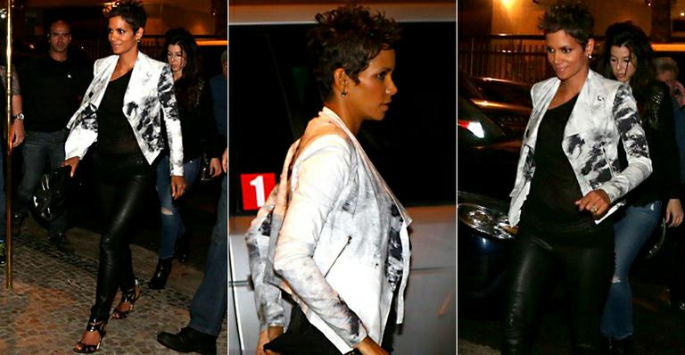 Grávida, Halle Berry janta em restaurante do Rio de Janeiro