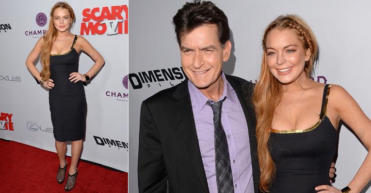 Lindsay Lohan encontra colegas de ‘Todo Mundo em Pânico 5’ em première