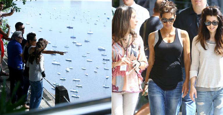 Grávida, Halle Berry tem dia de turista no Rio de Janeiro