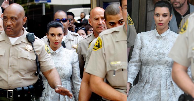 Em processo de divórcio, Kim Kardashian deixa audiência escoltada por policiais