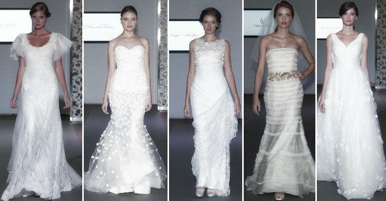 Desfile mostra o que é tendência em vestidos de noiva