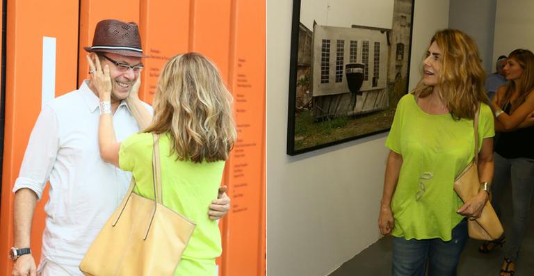 Maitê Proença e José Wilker prestigiam abertura de exposição contemporânea