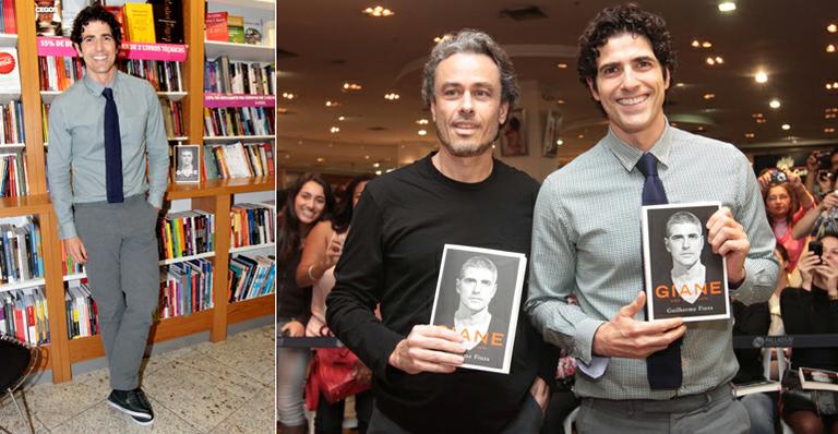 Reynaldo Gianecchini e Guilherme Fiuza autografam livros em Curitiba