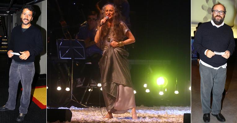 Marcos Palmeiras e Otávio Müller conferem show de Maria Bethânia no Rio