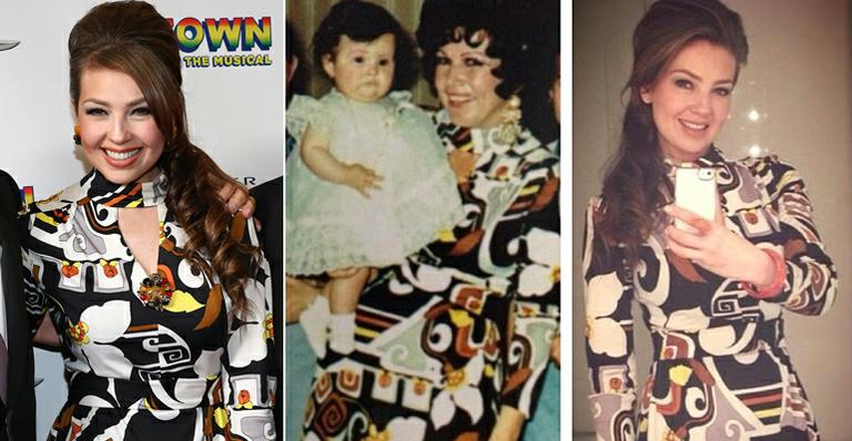 Thalía usa vestido que foi de sua mãe