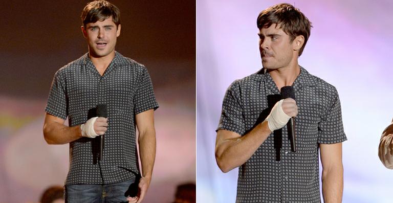 Saiba onde Zac Efron machucou a mão antes do MTV Movie Awards