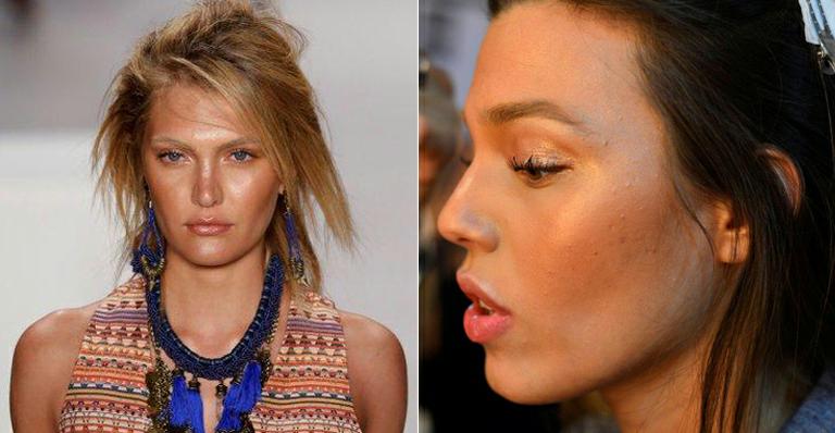 Maquiagem bronze é destaque em desfile no Fashion Rio