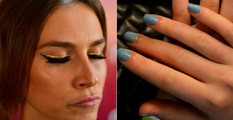 Cores nas maquiagens dos olhos e nos esmaltes são destaques no Fashion Rio