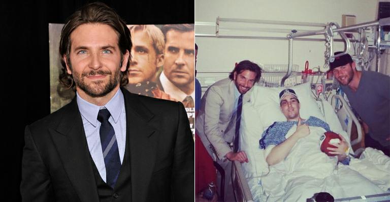 Bradley Cooper visita vítima de explosão em Boston