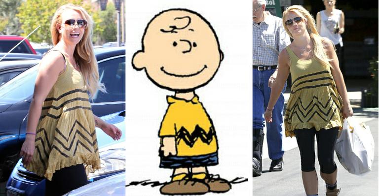 Charlie Brown? Britney Spears usa roupa parecida com a do personagem