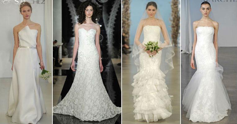 Vestido de noiva tomara que caia domina a passarela da Bridal Fashion Week