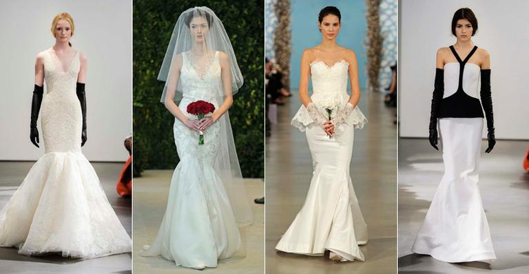 Vestido de noiva sereia é destaque na Bridal Fashion Week em Nova York