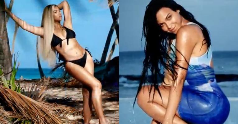 De biquíni e morena, Beyoncé canta prévia de nova música nas Bahamas