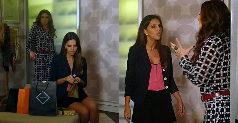 ‘Salve Jorge’: Drika flagra as compras no closet de Helô e é expulsa do quarto