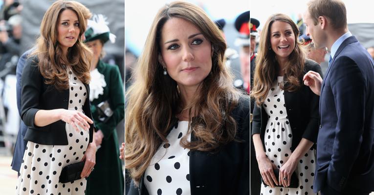 Grávida, Kate Middleton exibe barrigão ao conhecer estúdios da Warner Bros