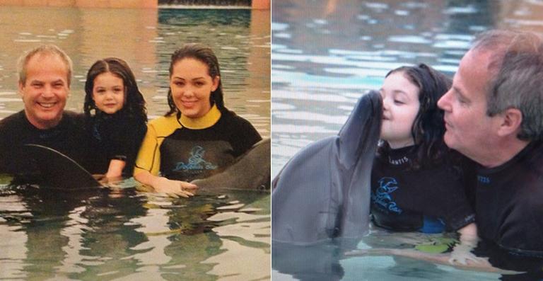 Tânia Mara e família mergulham com golfinhos