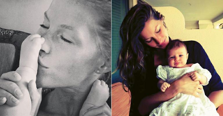 Gisele Bündchen beija pezinho da filha em foto. Veja imagens de Vivan Lake!