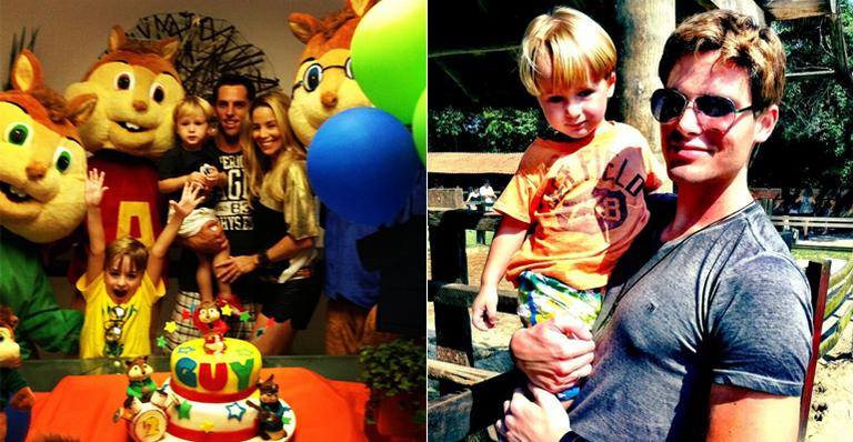 Danielle Winits e Jonatas Faro comemoram os dois anos de Guy