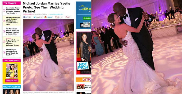 Revista publica foto do casamento de Michael Jordan e Yvette Prieto