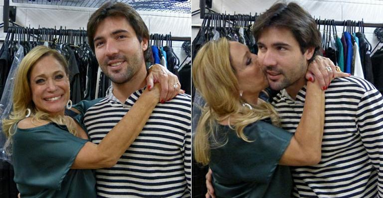 Sandro Pedroso ‘fiscaliza’ Susana Vieira nos bastidores de ‘Amor à Vida’