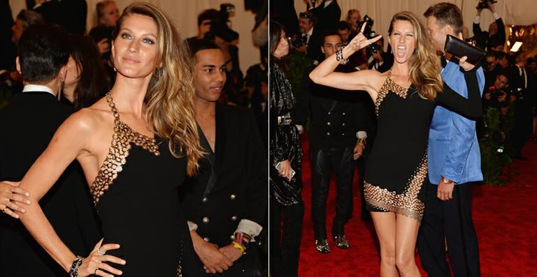 Gisele Bündchen arrasa com look punk rock princess