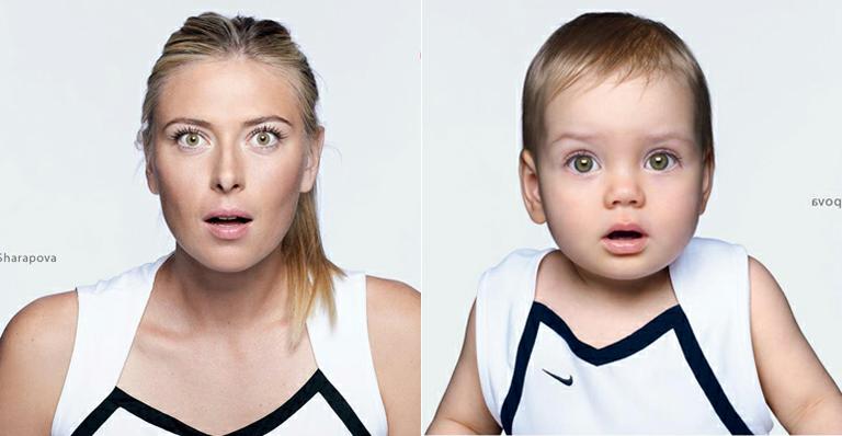 Maria Sharapova participa de fofa campanha publicitária ao lado de bebê