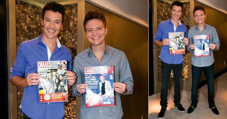 Rodrigo Faro e Michel Teló celebram suas últimas capas de CARAS