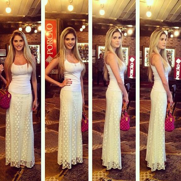Magérrima, Bárbara Evans se diz feliz com o corpo
