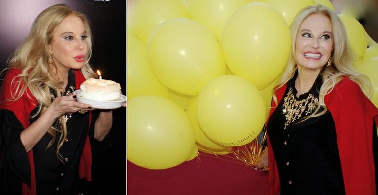 Brunete Fraccaroli comemora 49 anos com bolo surpresa