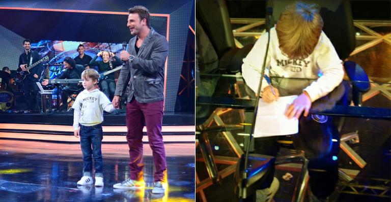Noah, filho de Cássio Reis e Danielle Winits, vira ídolo kid por um dia