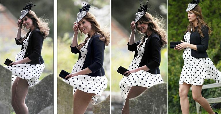 Kate Middleton é surpreendida pelo vento e tem momento ‘Marilyn Monroe’
