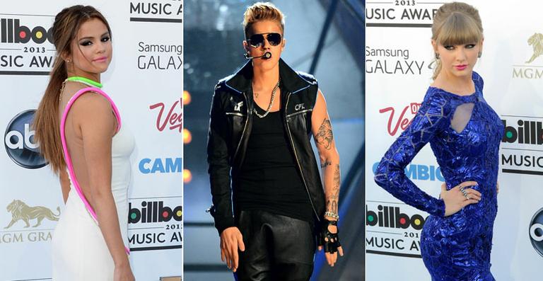 Selena Gomez beija Justin Bieber no rosto e Taylor Swift faz careta