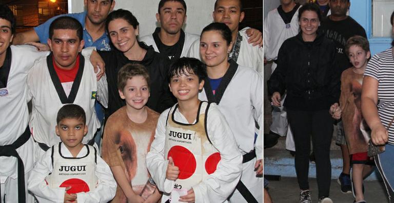Giovanna Antonelli leva o filho para visitar comunidade no Rio de Janeiro