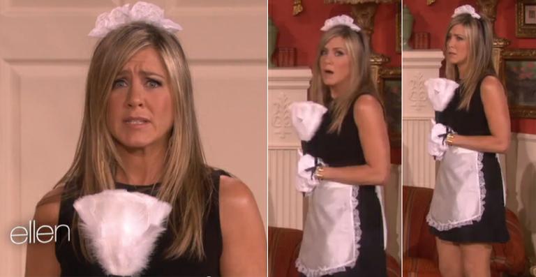 Jennifer Aniston vira ‘empregada’ e confessa saudades de ‘Friends’ para Ellen DeGeneres