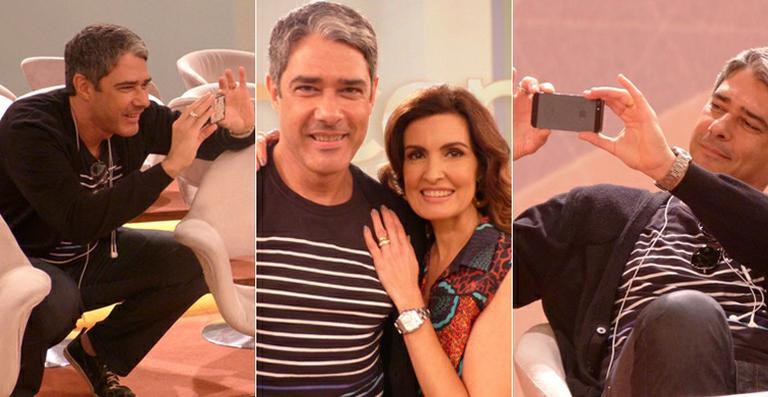 William Bonner faz surpresa para Fátima Bernardes em visita ao camarim