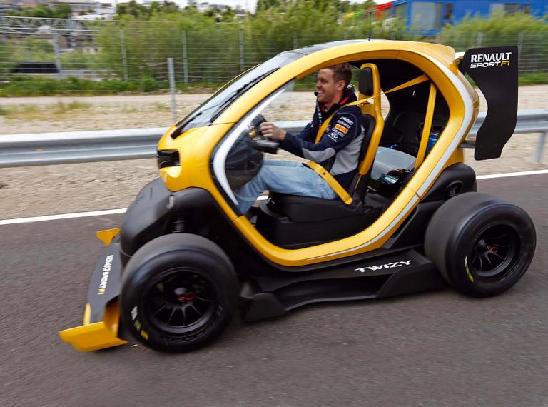 Sebastian Vettel se diverte